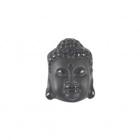 Heilsteine & Edelsteine - Anhänger - Buddha-Kopf Obsidian (schwarz) gebohrt