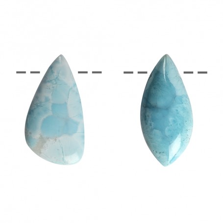 Heilsteine & Edelsteine - Anhänger - Cabochon Freeform Larimar gebohrt