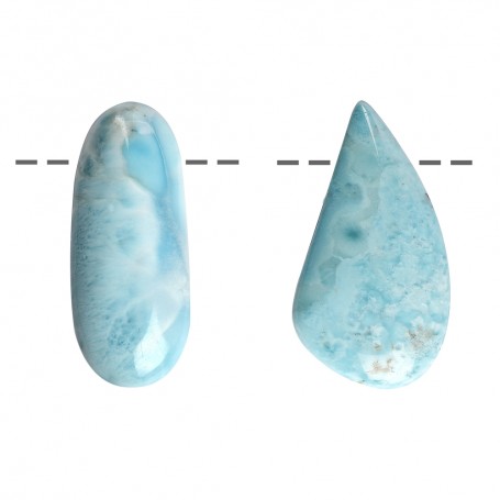 Heilsteine & Edelsteine - Anhänger - Cabochon Freeform Larimar gebohrt