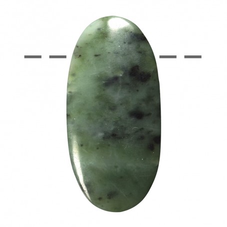 Heilsteine & Edelsteine - Anhänger - Cabochon Oval Nephrit (Indonesien) gebohrt