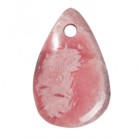 Heilsteine & Edelsteine - Anhänger - Cabochon Tropfen Rhodochrosit frontgebohrt