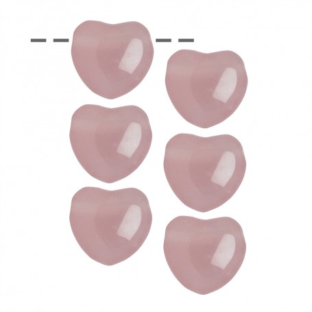 Heilsteine & Edelsteine - Anhänger - Herz Rosenquarz gebohrt