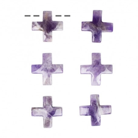 Heilsteine & Edelsteine - Anhänger - Kreuz Amethyst gebohrt