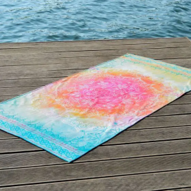 The Spirit of OM - Frottee-Strandtuch - Faszination 90 x 180cm - rainbow-pink
