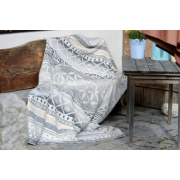 Spirit of OM - Kuscheldecke Blume des Lebens - grau