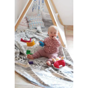 Spirit of OM - Kuscheldecke Blume des Lebens - grau