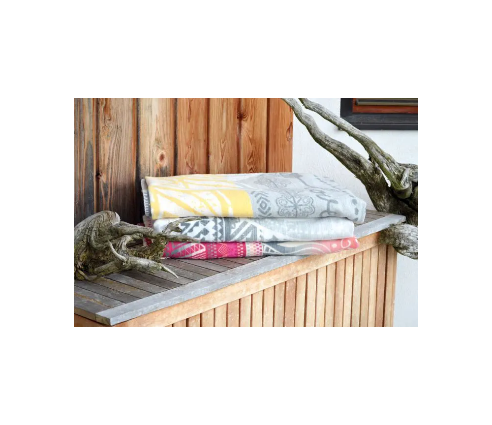 Spirit of OM - Kuscheldecke Blume des Lebens - grau