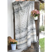 Spirit of OM - Kuscheldecke Blume des Lebens - grau