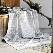 Spirit of OM - Kuscheldecke Blume des Lebens - grau