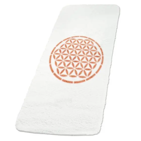 Spirit of OM - Yogamatte Lebensblume Design gefüllt - 81 x 198cm - naturweiß/orange