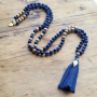 The Spirit of OM - Halskette - Mala - Sodalith, Sandelholz - blau