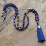 The Spirit of OM - Halskette - Mala - Sodalith, Sandelholz - blau