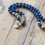 The Spirit of OM - Halskette - Mala - Sodalith, Sandelholz - blau