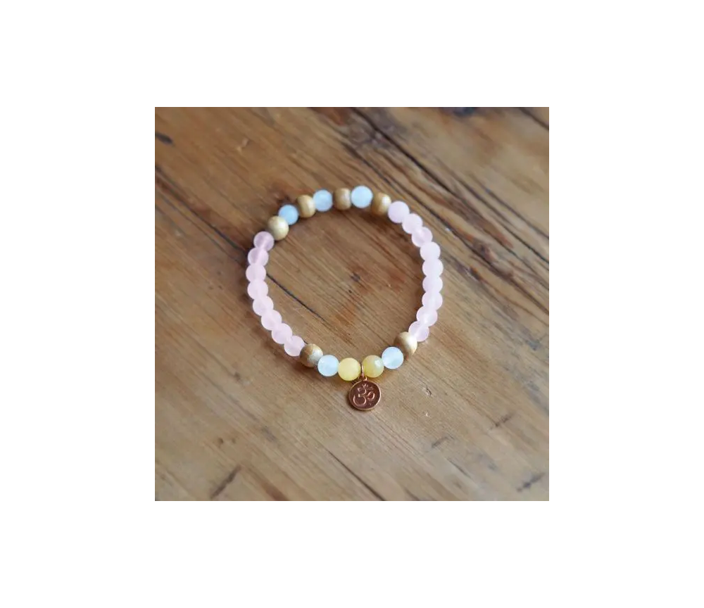 Spirit of OM - Armband Rosenquarz