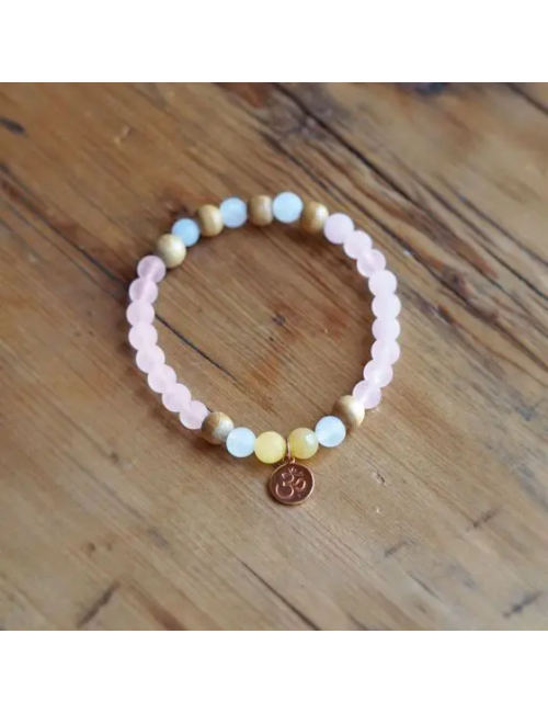 Spirit of OM - Armband Rosenquarz