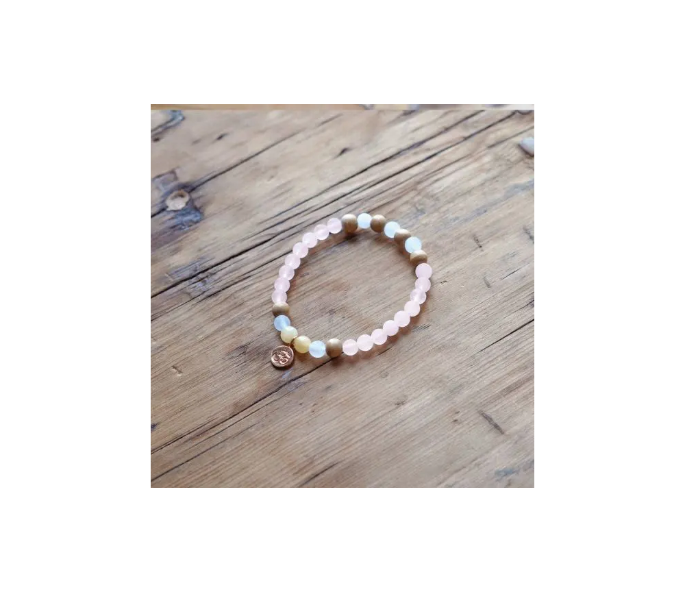 Spirit of OM - Armband Rosenquarz