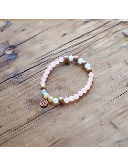 Spirit of OM - Armband Rosenquarz