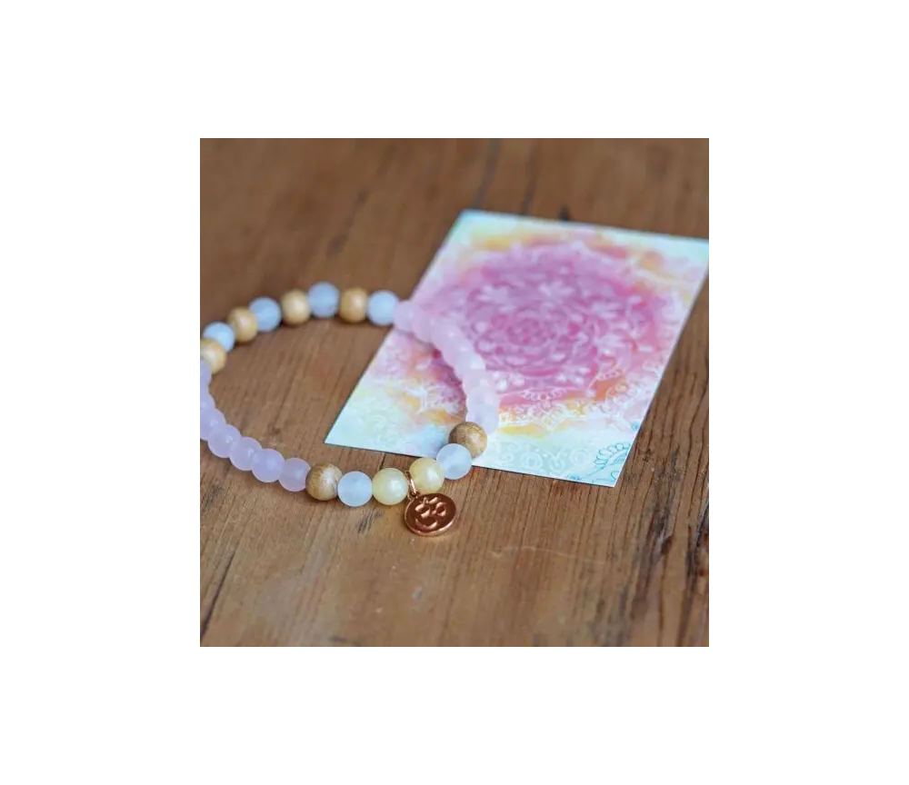 Spirit of OM - Armband Rosenquarz