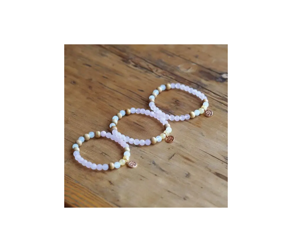 Spirit of OM - Armband Rosenquarz