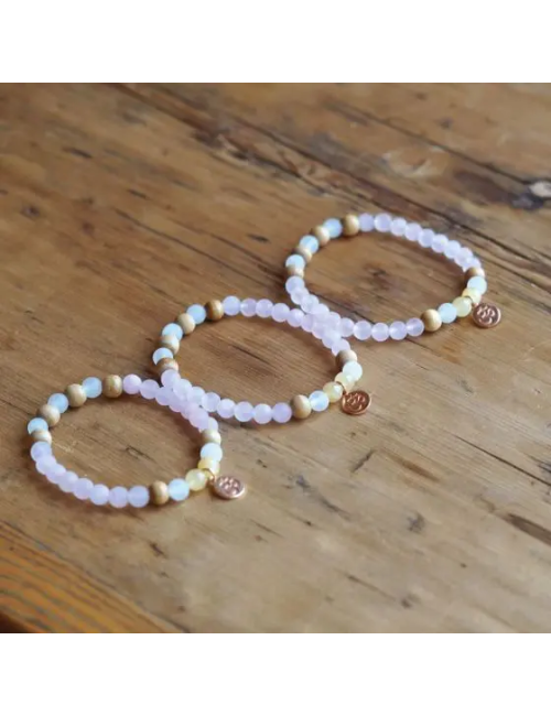 Spirit of OM - Armband Rosenquarz