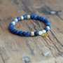 The Spirit of OM - Armband - Sodalith, Sandelholz - blau