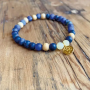 The Spirit of OM - Armband - Sodalith, Sandelholz - blau