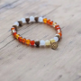 The Spirit of OM - Armband - Carneol, Orangencalcit, Sandelholz - orange