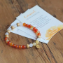 The Spirit of OM - Armband - Carneol, Orangencalcit, Sandelholz - orange