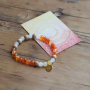 The Spirit of OM - Armband - Carneol, Orangencalcit, Sandelholz - orange