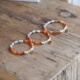 The Spirit of OM - Armband - Carneol, Orangencalcit, Sandelholz - orange