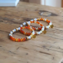 The Spirit of OM - Armband - Carneol, Orangencalcit, Sandelholz - orange