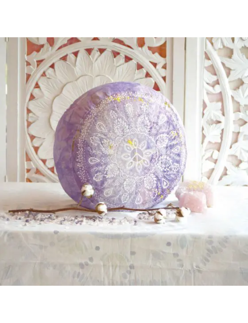 Spirit of OM - Meditationskissen rund - flieder