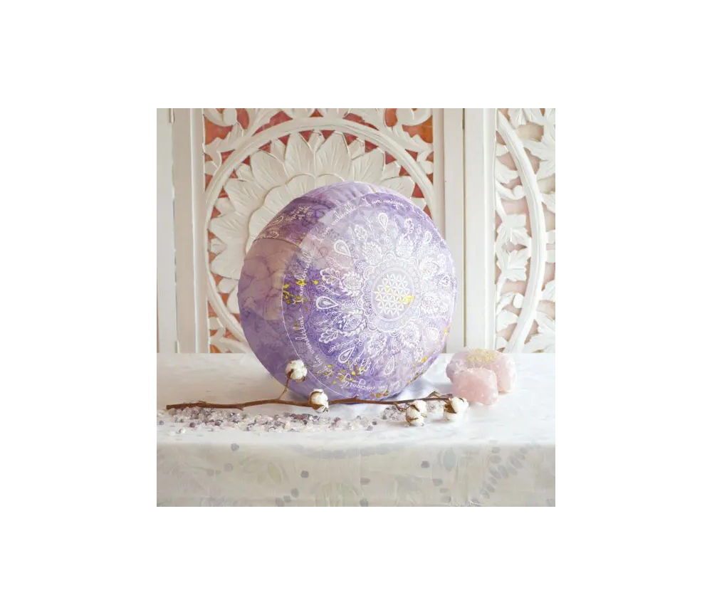 Spirit of OM - Meditationskissen rund - flieder