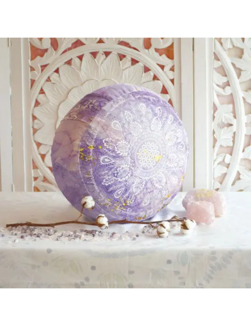 Spirit of OM - Meditationskissen rund - flieder