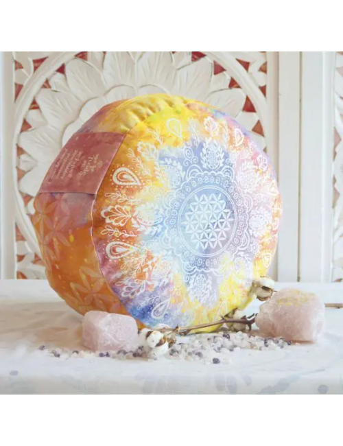 Spirit of OM - Meditationskissen rund - bunt