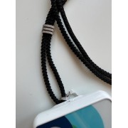 Healy - Design Befestigungsband, Schnur, Halsband, geflochten, schwarz/silber mit Strass - fürs Healy Gerät