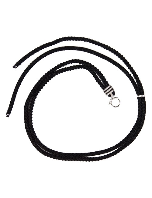 Healy - Design Befestigungsband, Schnur, Halsband, geflochten, schwarz/silber mit Strass - fürs Healy Gerät