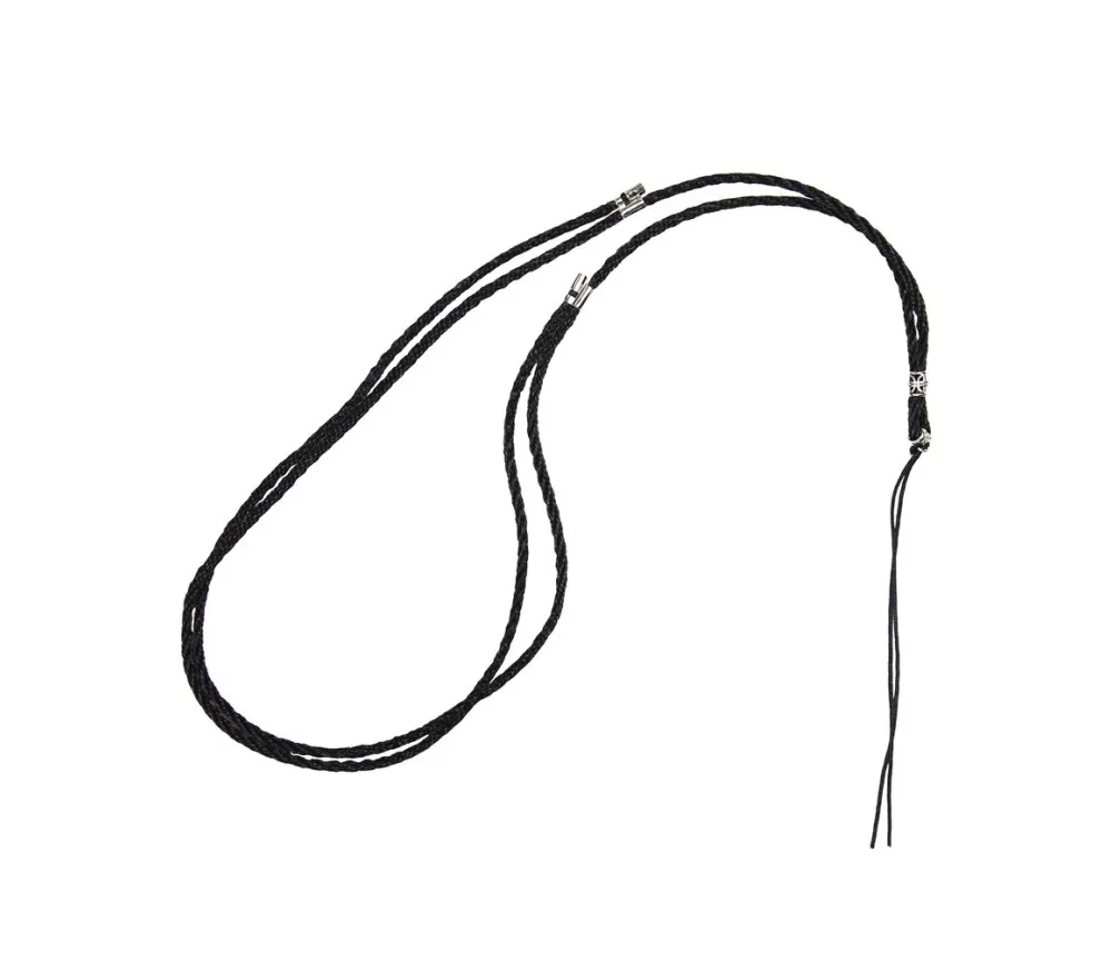 Healy - geflochtenes Nylon Befestigungsband, Schnur, Halsband, schwarz/silber- fürs Healy Gerät