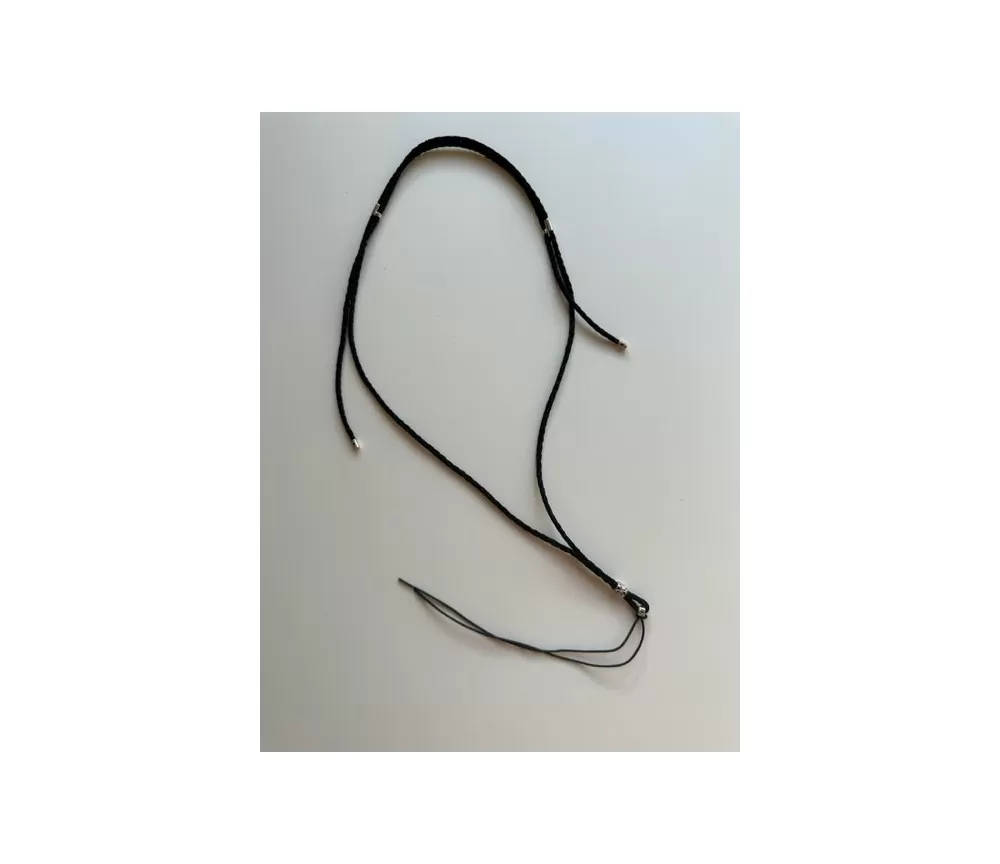 Healy - geflochtenes Nylon Befestigungsband, Schnur, Halsband, schwarz/silber- fürs Healy Gerät