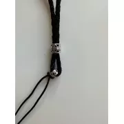 Healy - geflochtenes Nylon Befestigungsband, Schnur, Halsband, schwarz/silber- fürs Healy Gerät