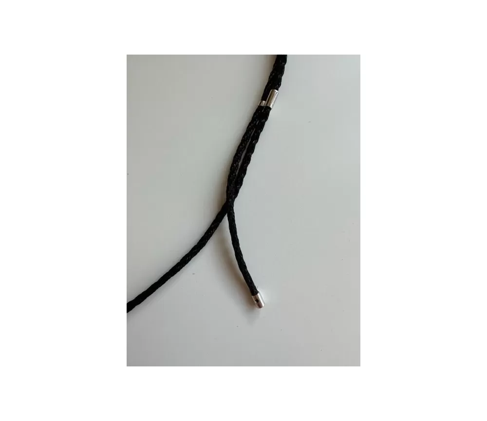 Healy - geflochtenes Nylon Befestigungsband, Schnur, Halsband, schwarz/silber- fürs Healy Gerät