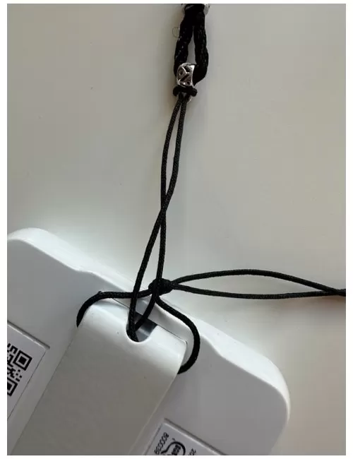 Healy - geflochtenes Nylon Befestigungsband, Schnur, Halsband, schwarz/silber- fürs Healy Gerät