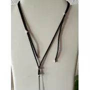 Healy - geflochtenes Nylon Befestigungsband, Schnur, Halsband, schwarz/silber- fürs Healy Gerät