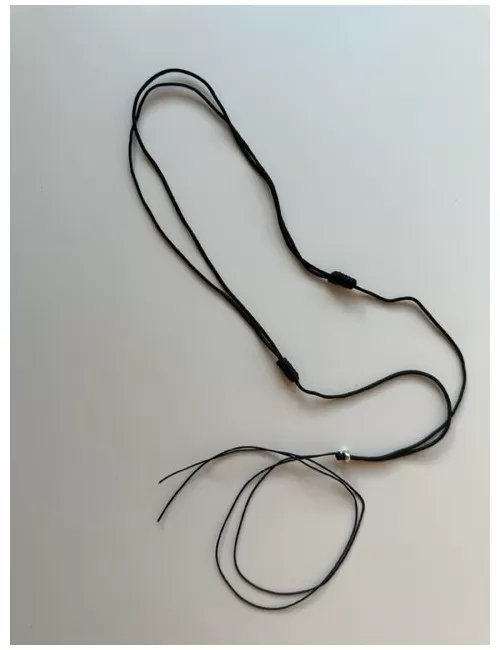 Healy - geflochtenes Nylon Befestigungsband, Schnur, Halsband, schwarz/silber- fürs Healy Gerät