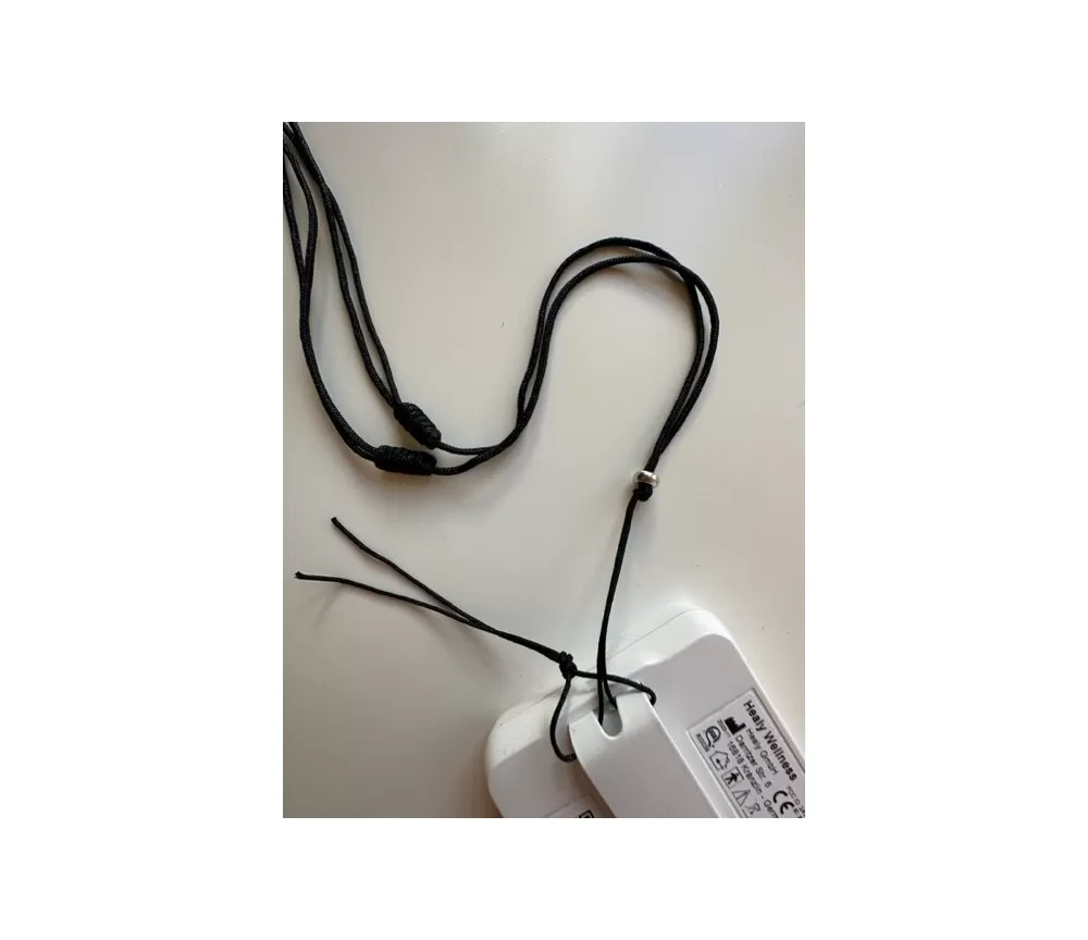 Healy - Nylon Befestigungsband, Schnur, Halsband, schwarz/silber- fürs Healy Gerät