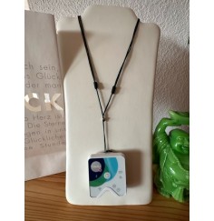 Healy - Nylon Befestigungsband, Schnur, Halsband, schwarz/silber- fürs Healy Gerät