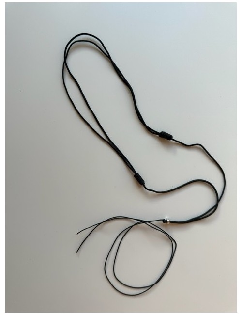 Healy - Nylon Befestigungsband, Schnur, Halsband, schwarz/silber- fürs Healy Gerät