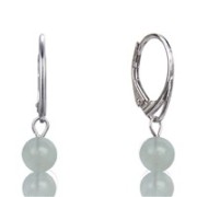 Ohrringe - Aquamarin Kugeln 6mm, rhodiniert