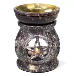 Aromalampe & Duftlampe - Pentagramm - Speckstein - schwere Qualität - ca. 11x8 cm