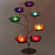 Teelichthalter - Chakra Baum /Teelicht Ständer - Gold/Bronze - mit 7 Armen ca. 57x35cm